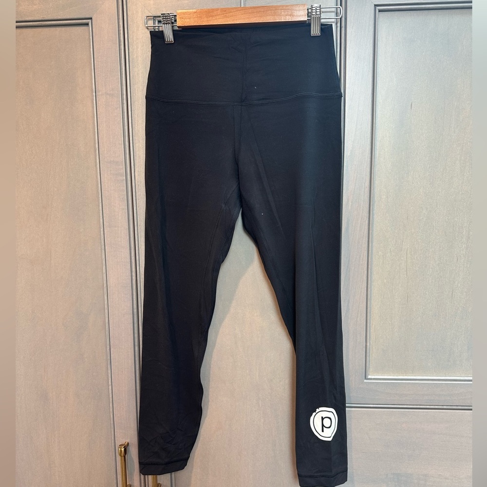 Black Lululemon Leggings with Pure Barre Logo